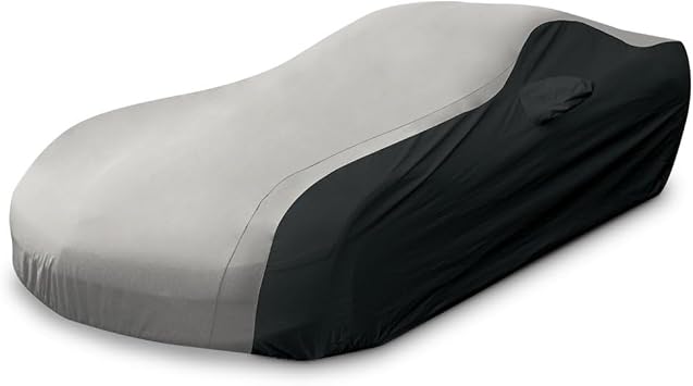 SR1 USA C4 Corvette Car Cover - Custom Fit Outdoor/Indoor Protection Ultraguard Plus 300 Denier Water Resistant - High End Fit for 1984-1996 C4, Z51, ZR1 Convertible, Hardtop Corvettes Gray/Black