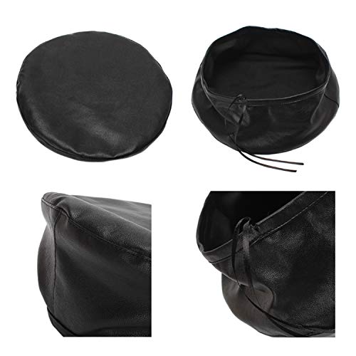 Wetoo Women Beret Hat Pu Leather Beret French Black Beret Artist Beret Cap #TOP2