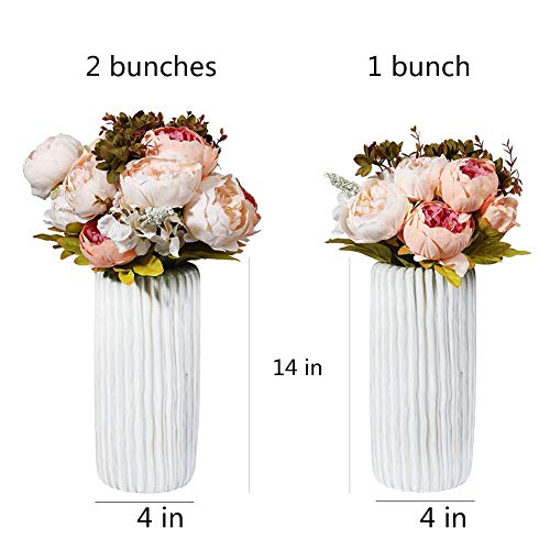 Luyue Vintage Artificial Peony Silk Flowers Bouquet Home Wedding Decoration -Light Pink #TOP3