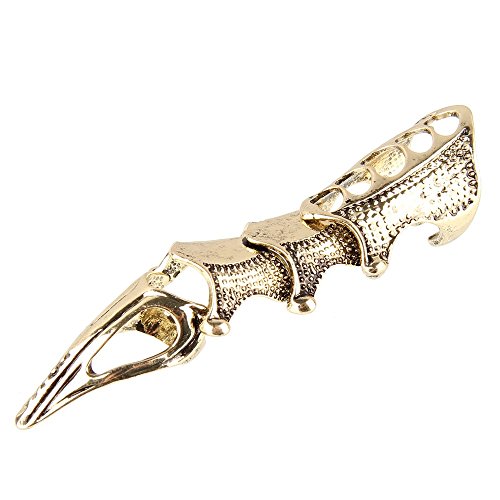Beauty7 Bronze Punk Rock Gothic Style Gold Silver Plated Metal Full Knuckle Armor Finger Tip Ring Nail Art Decoration Men Women Girl Valentine Gift