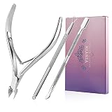YINYIN Cuticle Trimmer with Pusher and Cutter,Silver