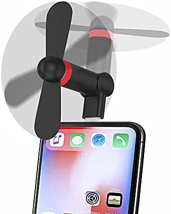 Wuedozue Portable Mini Fan [180 Rotating] Small Cool Cooler Cell Phone Fan Compatible with iPhone 12/11/12 Pro/Xs/Max/X / 8/8 Plus / 7/7 Plus / 6/6 Plus/iPod and Other Devices