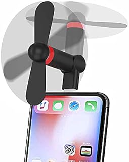 Wuedozue Portable Mini Fan [180 Rotating] Small Cool Cooler Cell Phone Fan Compatible with iPhone 12/11/12 Pro/Xs/Max/X / 8/8 Plus / 7/7 Plus / 6/6 Plus/iPod and Other Devices