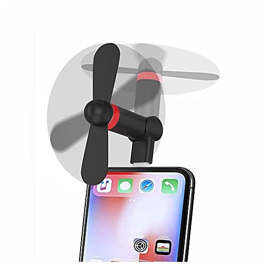 Wuedozue Portable Mini Fan [180 Rotating] Small Cool Cooler Cell Phone Fan Compatible with iPhone 12/11/12 Pro/Xs/Max/X / 8/8 Plus / 7/7 Plus / 6/6 Plus/iPod and Other Devices