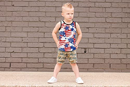 Fedpop American Flag Tank Tops For Boys 4Th Of July Shirt Toddler Usa Flag Tee Shirts Patriotic Clothes Sleeveless Vest Top For Kids Independence Day Outfit Size 3T #TOP1