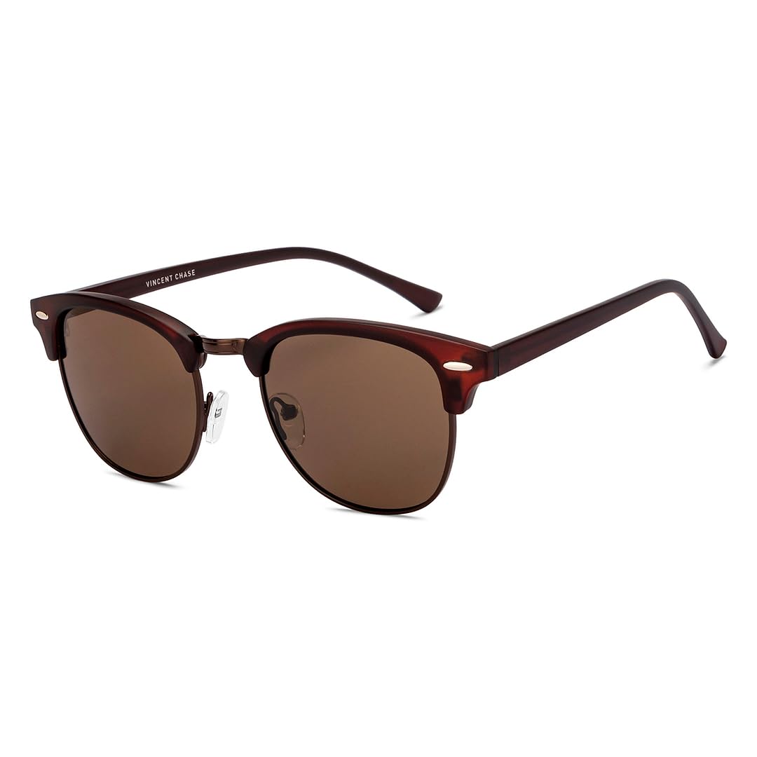 VINCENT CHASE EYEWEAR Vincent Chase By Lenskart|Copper Brown Full Rim Rectangular|Tint&Tones|Branded Latest And Stylish Sunglasses|Polarized And 100% Uv Protected|Men&Women|Large|Vc S12973