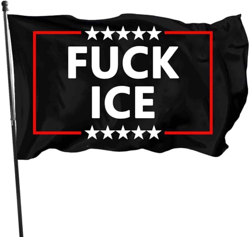FUCK ICE Protest & Resist Support Immigrants Abolish ICE Flag with Brass Grommets 3X5 Feet Outdoor Banner Polyester Flag