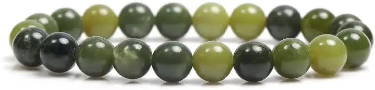 ZENFULSTONE Green Jade Bracelet for Women & Men - Genuine Jade Stone Lucky Wealth Bracelet - Healing Crystal for Abundance, Harmony & Good Fortune - Adjustable Spiritual Jewelry Gift for Birthdays