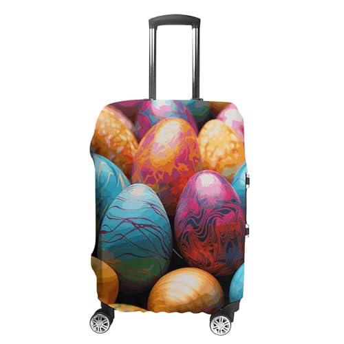 Easter Day Colorful Eggs Printed Luggage Cover Protector, Fits 18