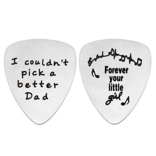 Juego de 2 púas para guitarra de acero inoxidable con texto en inglés «I Couldn't Pick a Better Dad» Cover