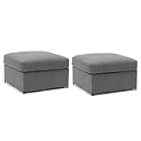 HOMYHOMEY Modular Sectional Sofa with Storage Washable Couch Covers Changeable Couch Ottoman to Extend Your Sofa (Grey)