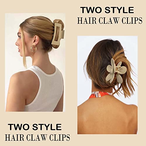 Christian Gifts For Women, Gifts For Women - Birthday Gifts For Women, Rectangle Claw Clips And Flower Hair Clips, 6 Pack 4.1 Inch Large Hair Clips Claw Clips For Women Thin Thick Curly Hair #TOP1