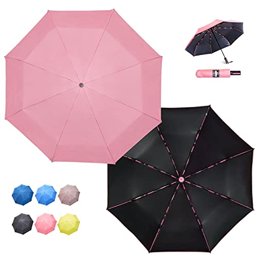 Hosa Auto Open Close Compact Portable Lightweight Automatic Repel Folding Travel Umbrella Ergonomic Handle Double Fiberglass Ribs Windproof Uv Protection, For Raining Sunny Days Night Time Use #TOP4