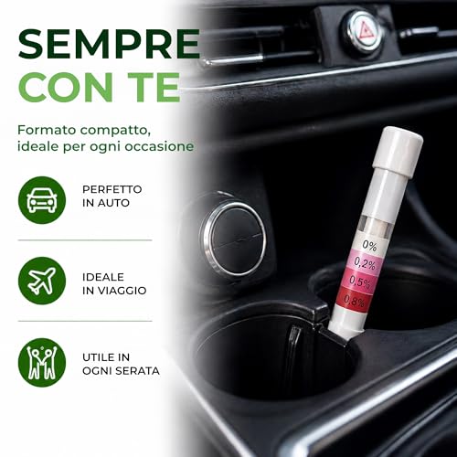 6X Alcol Test Monouso A Soffio | Etilometro Rapido E Preciso | Rilevazione Immediata Della Presenza Di Alcol | Facile Da Usare | Risultati Affidabili E Certificate Accuracy 98% - 7