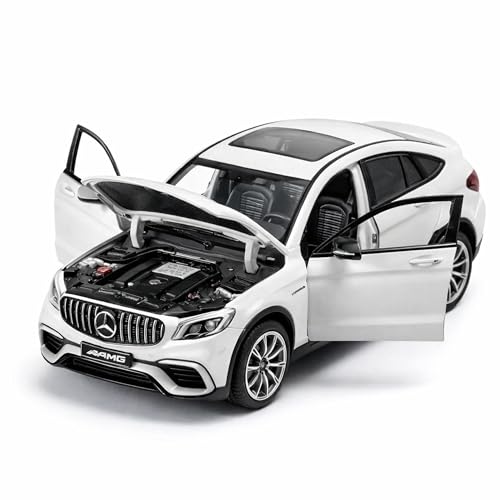 Image of Mercedes GLE 1:32 Scale Die Cast Metal Car - Pull Back Luxury SUV Model with Openable Doors & Hood, Lights & Sound, Collectible Showpiece for Kids 6+ & Car Enthusiasts