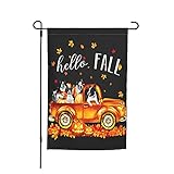Custom Garden Flag Frenchie In Car Pumpkin Happy Halloween 12.5'X18' Decorative House Banner