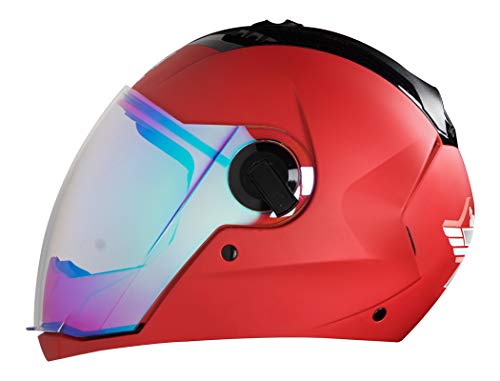 Steelbird Exclusive SBA-2 7WINGS Full Face Helmet in Matt Finish with Dual Action Night Vision Blue Visor
