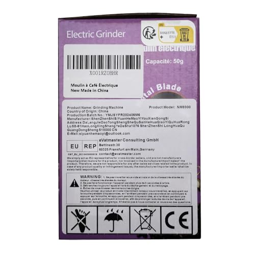 مطحنة قهوة كهربائية 300 مل متعددة الوظائف، أربع شفرات من الستانلس ستيل لطحن دقيق وفعال، لطحن حبوب القهوة والتوابل وبذور الكتان وغيرها