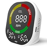 【Sensor NDIR de alta precisión】Comistack medidor de aire CO2 utilizando el sensor NDIR más avanzado, puede detectar la concentración de CO2 con precisión y rapidez, y medir la temperatura y la humedad en el aire circundante en tiempo real.
