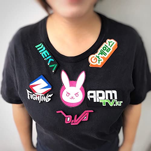Oysterboy 6Pcs Premium Quality Threads Embroidered Iron/ Sew On Decorative Applique Patch Overwatch Dva Sponsor Logo Symbol For Cosplay Costume Jackets Jeans Clothing Uniform Accessories Gifts #TOP5