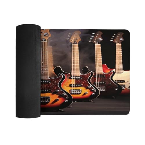 Cool Electric Guitar Desk Pad grande goma negro miniatura 3