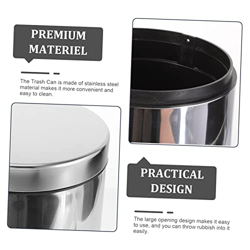 Caneca de basura rectangular de acero inoxidable con pedal miniatura 3