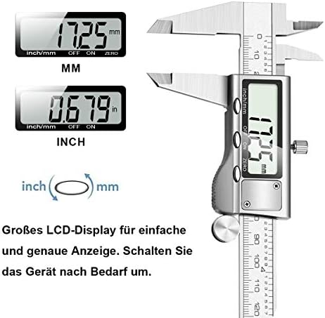 Digital Vernier Caliper, Orthland Electronic Caliper 150mm with Extra-Large LCD Screen, Digital Precision Measuring Tools Micrometer Stainless Steel Water and Splash Resistant with mm/inch Conversion