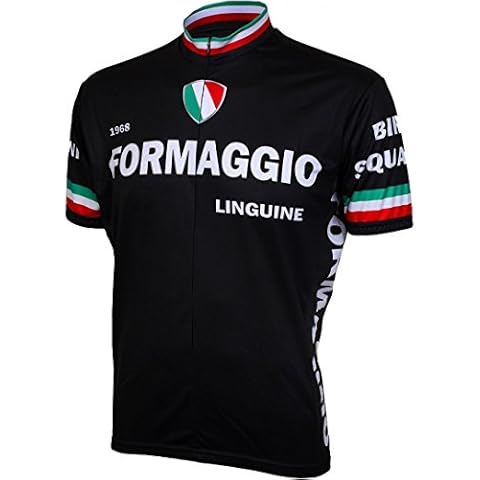 World Jerseys Formaggio 1968 Retro Mens Cycling Jersey Black Large Bike Cover