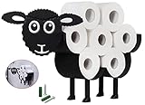 La oveja tiene un diseño de cabeza único. Además, la cabeza es móvil y se puede girar para que el soporte se pueda colocar de manera diferente. En la parte posterior del soporte hay una pared para que los rollos de papel higiénico no se caigan.