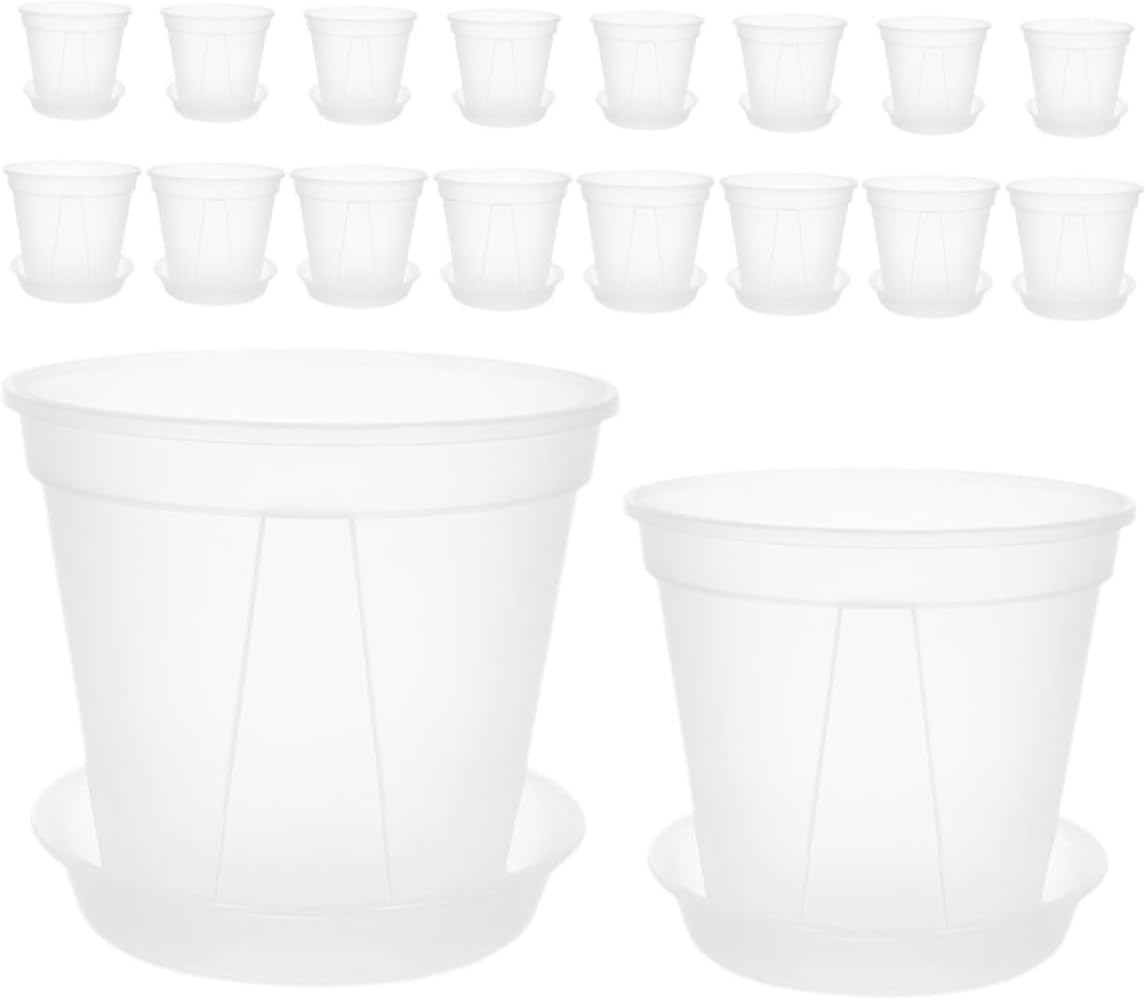 24pcs Plastic Nursery Pots with Holes and Saucers, Orchid Planter Pots for Indoor and Outdoor Plants, Succulent and Herb Starter Containers with Drainage for Root Aeration