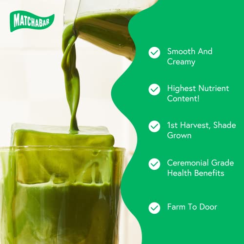 Matchabar Ceremonial Grade Matcha Green Tea Powder | Harvested In Japan | Premium Japanese Matcha Latte Powder | Green Tea Matcha Powder & Authentic Matcha Tea Powder, Matcha Powder Latte (200G Bag) #TOP5
