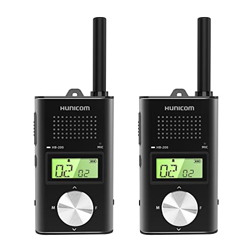 Walkie talkie ricaricabile per adulti, custodia in metallo, radio bidirezionale a lungo raggio, PMR Walky Talky con batteria da 1000 mAh VOX clip posteriore (nero)