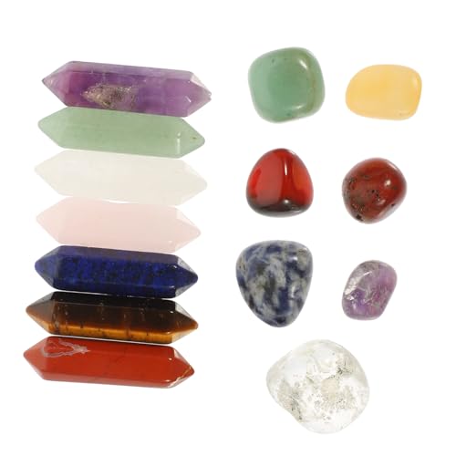 Healeved 14pcs Natural Stones Set Meditation Craft Materials for Home Decor Healing Multi-Shape Natural Stone Collection for Relaxation and Giving