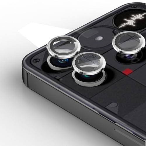 Zeking (1 Set for Nothing Phone 3 Camera Lens Protector, Scratch-Resistant HD Clarity Ultra-Thin 9H Tempered Glass with Aluminum Edging, Individual Metal Lens Cover (Silver)