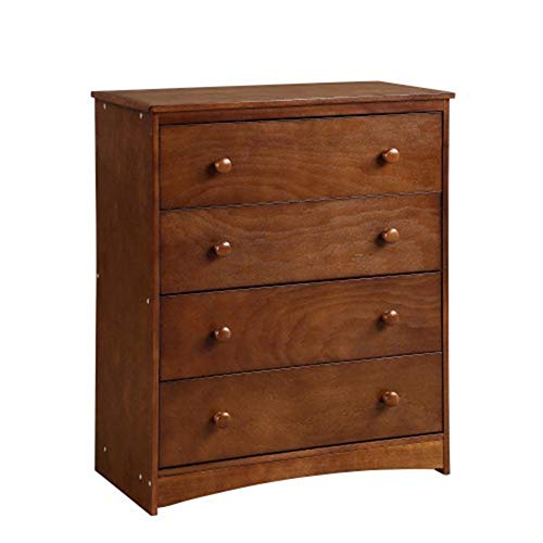 Be82aene - Cómoda de Madera con 4 cajones y pomos Redondos de Madera de Nogal para Dormitorio