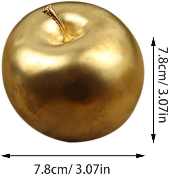 Uonlytech Artificial Foam Golden Fruit Sculpture 8cm Decorative Fake Fruit Ornaments for Kitchen and Seasonal Party Decor 6pcs Set