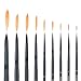 Transon Round Paint Brush Set 9pcs Synthetic Sable Hair for Acrylic Painting Watercolor Painting Gouache Ink Craft and Detail Painting Black Color
