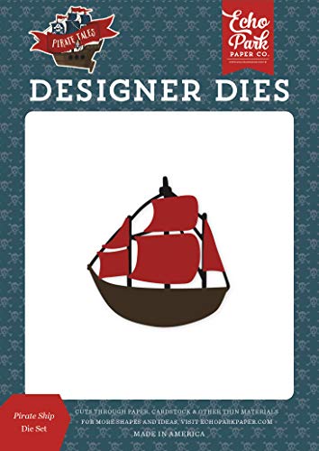 Echo Park Paper Company Pirate Ship Set die, red, navy, black, brown, yellow