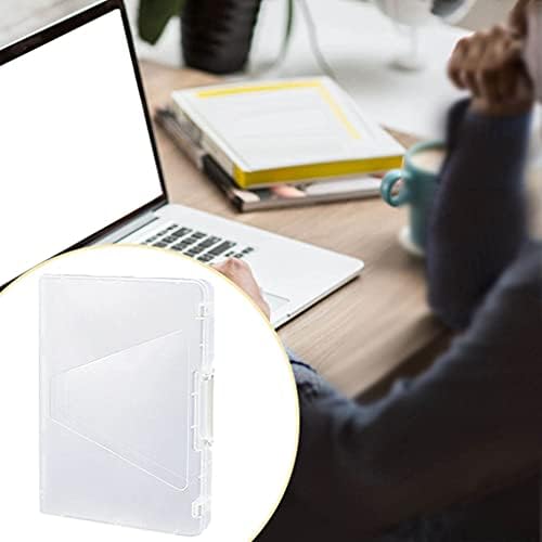 F Fityle Portable Transparent Plastic Supplies Holder Document Paper Desk Paper Organizers Case, A4 Thick Whote