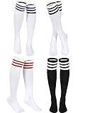 Klassisches Streifendesign: Jedes Paar lässiger Kniestrümpfe mit drei Streifen hat ein schickes Streifenmuster, das den Waden einer Frau mit durchschnittlicher Körpergröße entspricht. So können Sie einen eleganten Look kreieren und den meisten Menschen helfen, die Wadenkurve zu erkennen