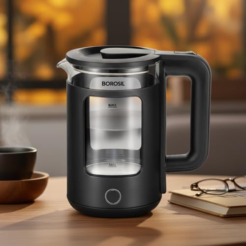 Borosil 1380 W Cooltouch 1.5L Electric Glass Kettle | Borosilicat...