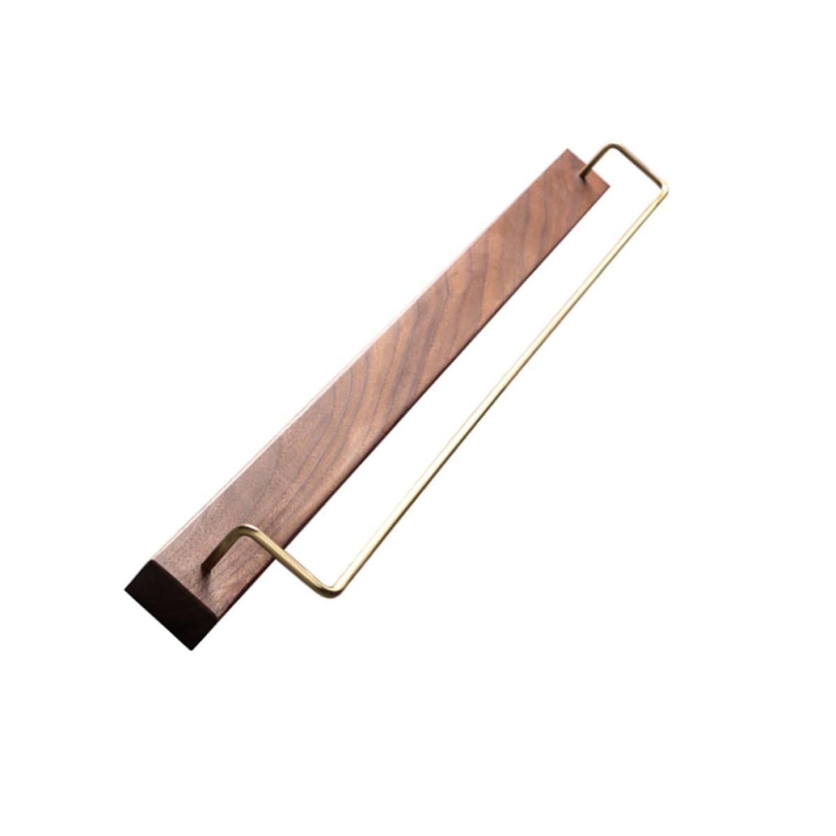 Toallero de pared en madera maciza negra y perchero moderno para bano y cocina