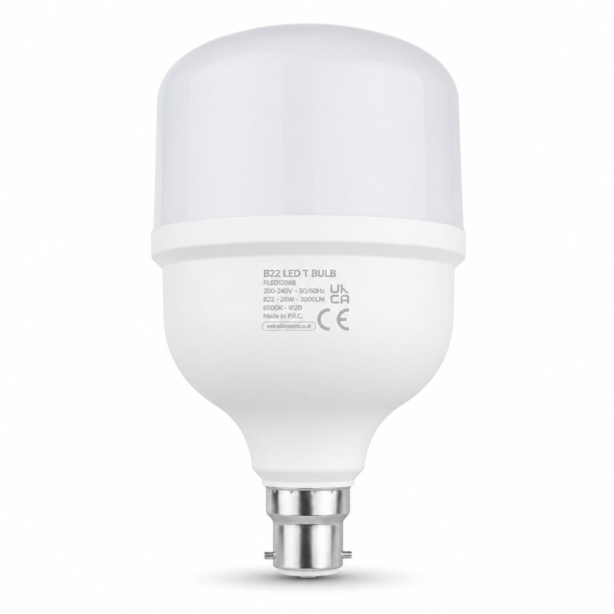 Demsun LED Super Bright T Bulb Bayonet Cap B22, 6500K Daylight White, Large High Lumen Energy Saving Lamp, 270° Beam Angle, Indoor Home Garage Warehouse Lighting, 18W 28W 37W 45W Options (28W = 150W)