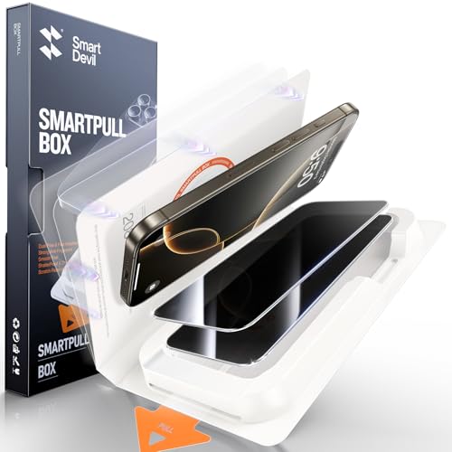 SMARTDEVIL 2 Pack for iPhone 16 Pro Max Privacy Screen Protector, Military Grade Shatterproof, 9H Hardness, Anti-Spy Tempered Glass, Fast & Easy Instlltion, Case Friendly