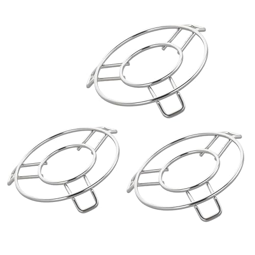 Stainless Steel Hot Pot Stand (Pack of 3) for Kitchen | Trivets for Heat Damage Protection for Counter Tops | Round Table Ring, Steel Stand for Hot Utensils (3 MM Trivets - 3pcs)