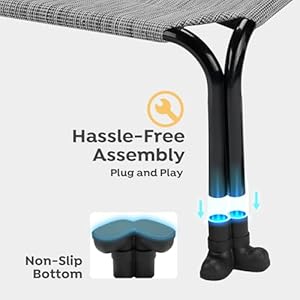 Veehoo Elevated Dog Bed Cooling Raised Dog Bed Outdoor Dog Bed with Non Slip Dual Boot Feet Durable Breathable Teslin Mesh Portable Pet Cot for Indoor Camping 35 x 22 Black Silver