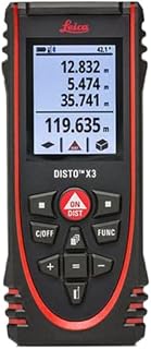 Leica DISTO X3 Laser Distance Meter: 500ft Range, ±1/16" Accuracy, Bluetooth, IP65 Rugged, Smart Horizontal