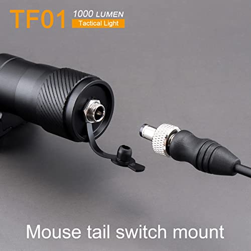 Securitying Tf01 1000 Lumens Sst40 Led Tactical Flashlight With Remote Pressure Switch, Programming 3 Modes Quick Release Weapon Light For Mil-Std-1913 Rails, 332 Meters Beam Distance #TOP6