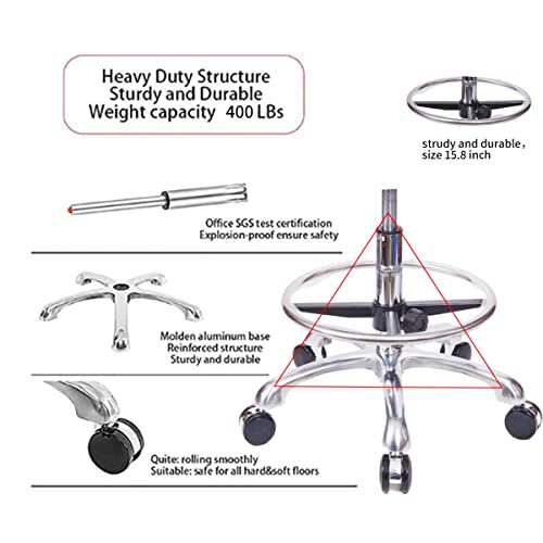 MWOSEN Cadeira de assento com encosto com anel para os pés, assento ergonômico para esteticista com
