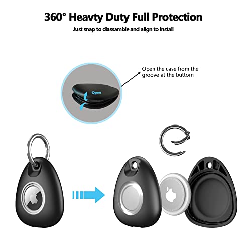 Compatible with Airtag Holder, IP68 Waterproof Air Tag Keyring, Hard TPU Airtags case - Image 4